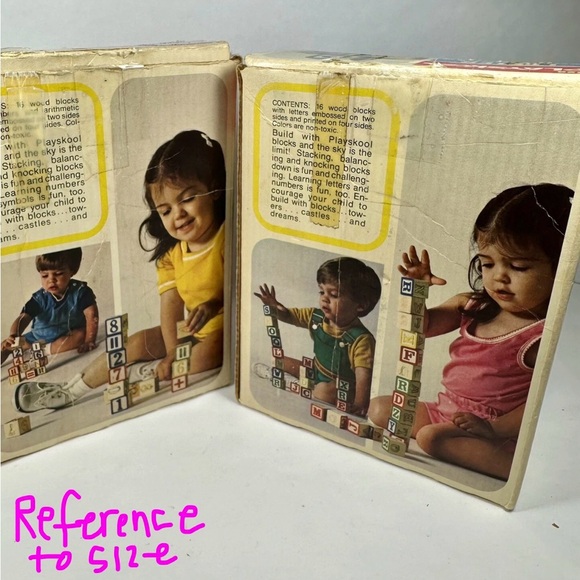 Playskool 1978 Colorful Alphabet & Number Wooden Blocks Large Lot of 62 - Picture 9 of 9